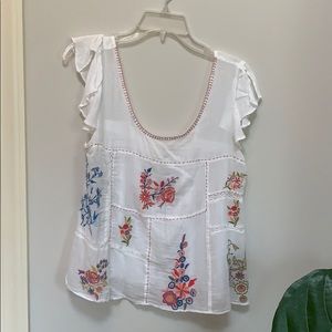 Anthropologie Floreat embroidered tank